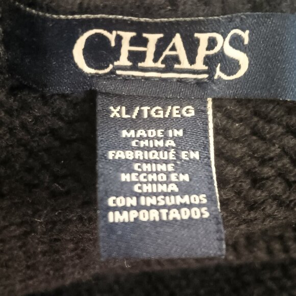 Chaps Mock Turtleneck Ski Sweater XL Womens Black & White Stretch - Picture 7 of 8